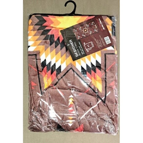 New Star Burgundy Red Oversized Bath Beach Pool Gift Towel Southwest Native SOFT - Picture 2 of 2